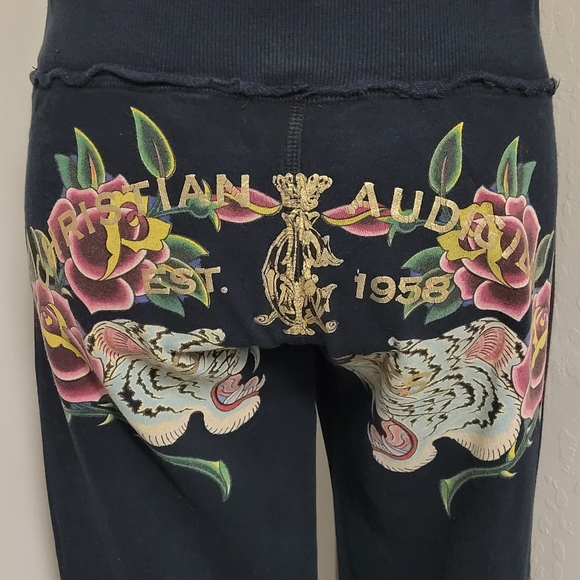 Christian Audigier DEADSTOCK Y2K flare sweats Sz S RARE!!!! - Picture 4 of 16